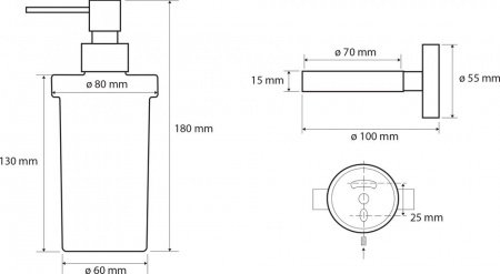 Настенный дозатор Bemeta Dark 104109010 Чёрный