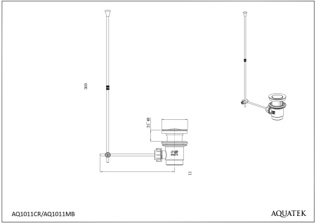 Смеситель для раковины Aquatek Вега AQ1011MB черный матовый