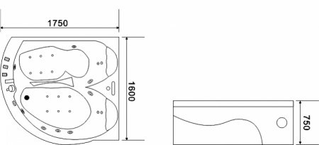 Акриловая ванна Black&White GB 5005
