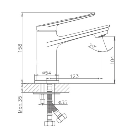 Смеситель для раковины Haiba HB10595, хром