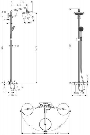 Душевая стойка Hansgrohe Croma  27223000 хром