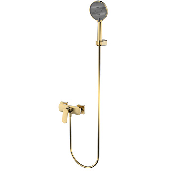 Смеситель для душа с душевым набором AQUAme Imola AQM6713BG золото матовое