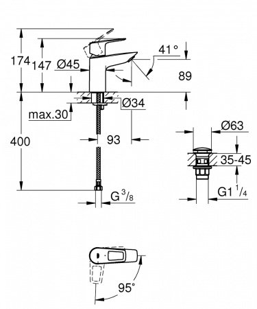 Смеситель для раковины Grohe BauLoop New 23883001 хром