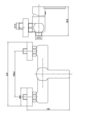 Смеситель для душа Cersanit SMART 63049 хром
