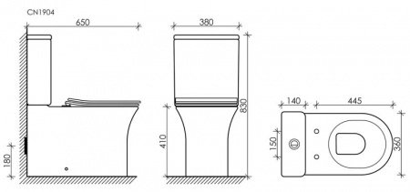 Унитаз напольный напольный Ceramica Nova Star CN1904 белый