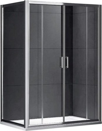 Душевой угол GEMY Victoria 140x90x190 профиль хром, стекло прозрачное, две дверцы