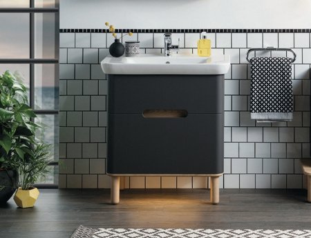 Тумба с раковиной Vitra Sento 80 подвесная Белая матовая