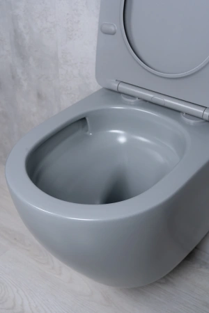 Унитаз подвесной безободковый GID Tr2122TF-Lgm серый матовый, с сиденьем микролифт