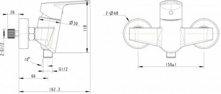 Смеситель для душа Bravat Line F65299C-1 хром