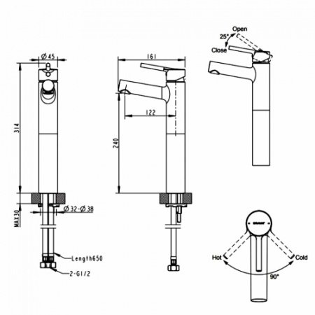 Смеситель для ванны с душем Bravat Palace F9172217CP-01-RUS хром