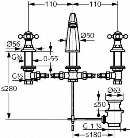 Смеситель для раковины Kludi Adlon 5104345G4 золото