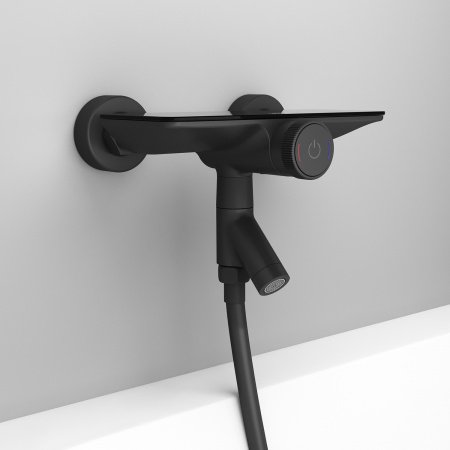 Смеситель для ванны с душем IDDIS Shelfy SHEBLBTi02WA черный матовый