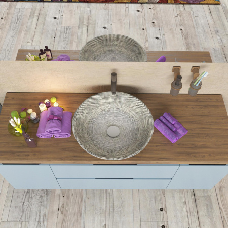 Раковина накладная 42см Point Артемида PN43152GM серый матовый