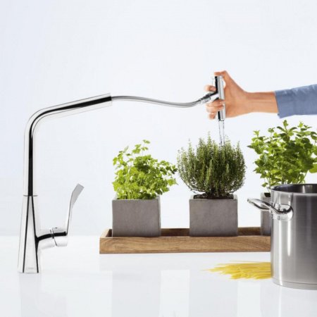 Смеситель для кухни Hansgrohe Metris Select M71 73816000 хром