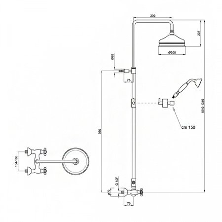 Душевая стойка Webert Ottocento OT760405015 хром