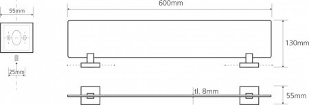 Полка стеклянная Bemeta Beta 132102042 Хром