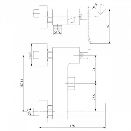 Смеситель для ванны с душем Lemark Contest LM5814CW хром/белый