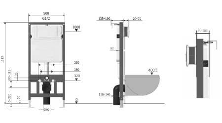 Инсталляция для подвесных унитазов Vincea VIS-601