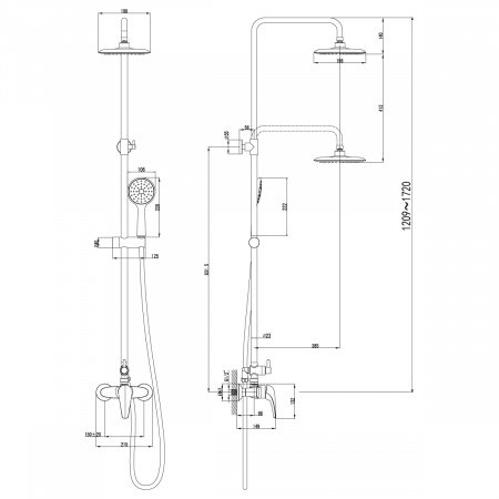 Душевая стойка Lemark Poseidon LM4260C хром