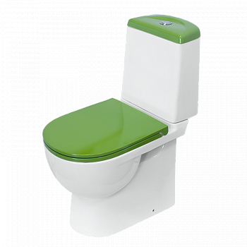 Унитаз Sanita Luxe Best Luxe SL DM Sea BSTSLCC09130522 Белый с бачком и зелёным сиденьем Микролифт