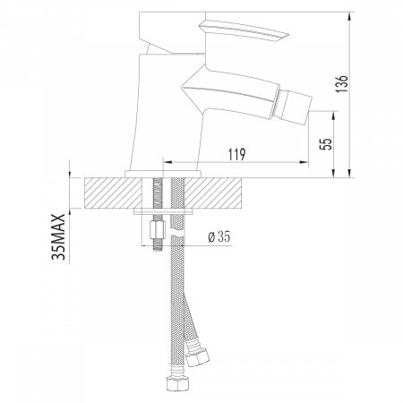Смеситель для биде Lemark Atlantiss LM3208C хром