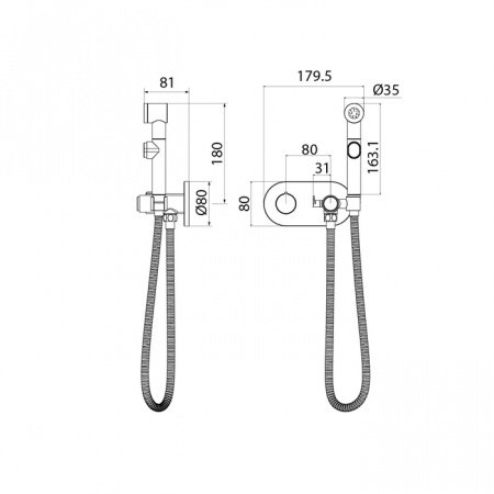 Гигиенический душ со смесителем IDDIS AXESBRBi08 хром