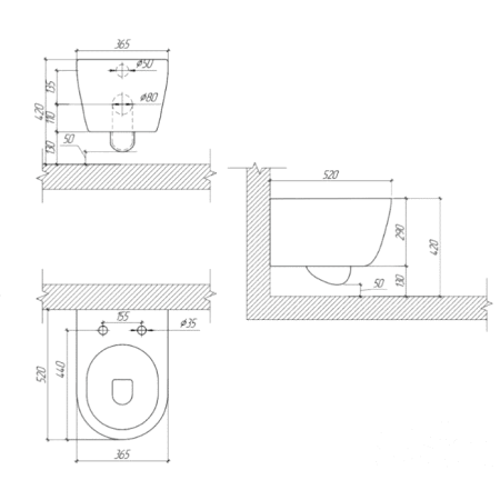 Унитаз подвесной Aquatek Поларис AQ0700-00 с сиденьем Soft Close