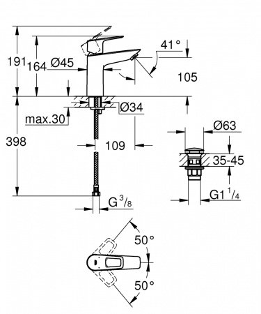 Смеситель для раковины Grohe BauLoop New 23886001 хром