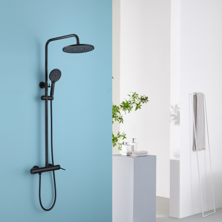 Душевая стойка со смесителем ABBER Emotion AF8816B черный матовый