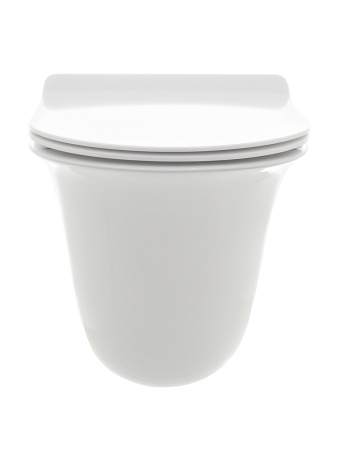 Унитаз подвесной безободковый AQUAme AQM2005 белый, с сиденьем микролифт