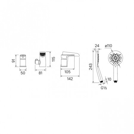 Смеситель для ванны с душем IDDIS Cloud CLOSB3Ki07 хром