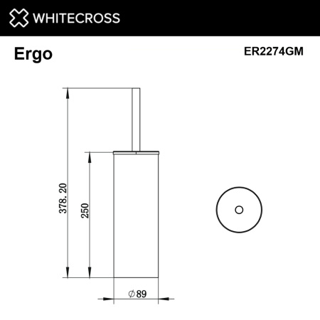 Ершик напольный WHITECROSS Ergo ER2274GM (оружейная сталь)