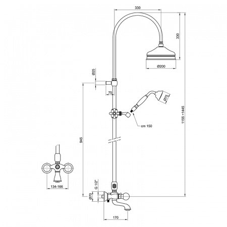 Душевая стойка Webert Karenina KA721208017 хром