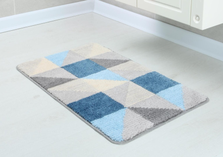 Коврик для ванной Fixsen Visa 1-ый, FX-5005X, серо-голубой, 50х80см