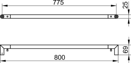 Полотенцедержатель 80см Keuco Reva 12801370800 черный матовый