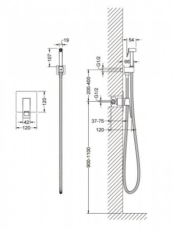 Смеситель для душа Timo Briana 7189/03SM черный матовый