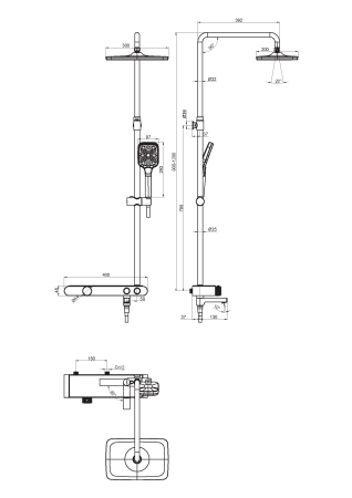 Душевая стойка с термостатом Cersanit VIVO 64089 хром