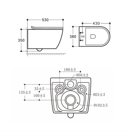 Унитаз подвесной безободковый Vincea Felice VT1-25 белый, с сиденьем микролифт
