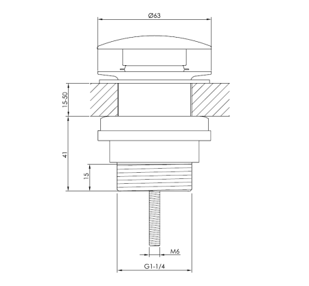 Донный клапан универсальный Benesque 39010201 хром