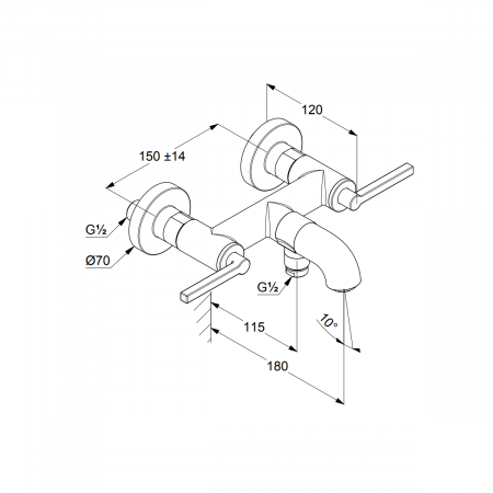 Смеситель для ванны с душем Kludi Nova Fonte 205400515 хром