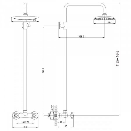 Душевая стойка Lemark Standard LM2160C хром