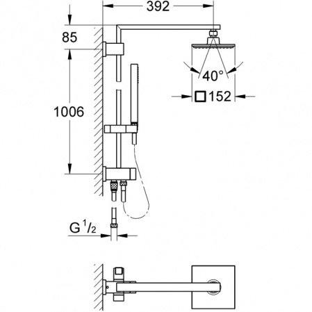 Душевая стойка Grohe Euphoria Cube System 150 27696000 хром