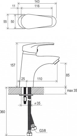 Смеситель для раковины Ravak Neo X070023 хром
