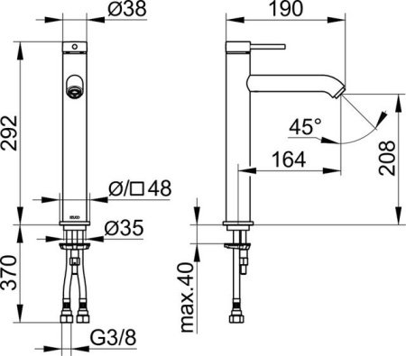 Смеситель для раковины Keuco IXMO SOFT 59510372100 черный матовый