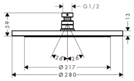 Верхний душ Hansgrohe Croma 280 AIR 1jet 26220000 хром