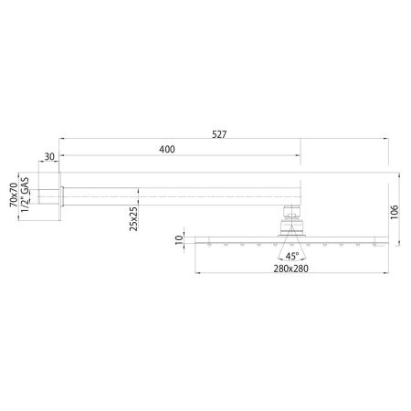 Верхний душ Bossini Cosmo H69598I.073 черный матовый