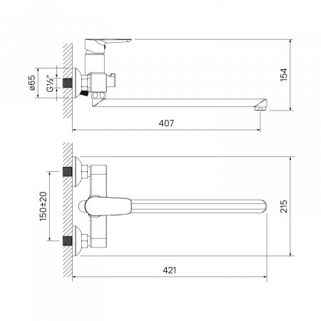 Смеситель для ванны с душем IDDIS Cloud CLOSBL2i10WA хром глянцевый