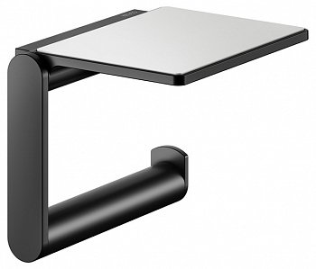 Держатель для туалетной бумаги с полкой Keuco Plan 14973370000 черный матовый