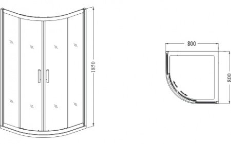 Душевой угол RGW Dolphin 80x80x185 профиль хром, стекло прозрачное