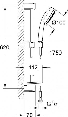 Душевой гарнитур Grohe Tempesta Cosmopolitan 100 27577002 Хром